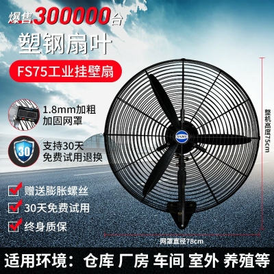 fs75-工業(yè)電風(fēng)扇強(qiáng)力落地扇大風(fēng)量牛角扇商用機(jī)械大功率車間工廠壁掛扇