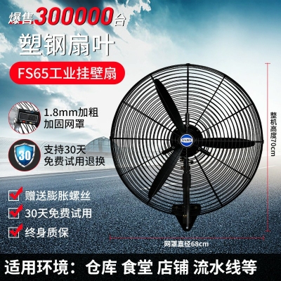 fs65-塑鋼扇葉-掛壁式-工業電風扇強力落地扇大風量牛角扇商用機械大功率車間工廠壁掛扇
